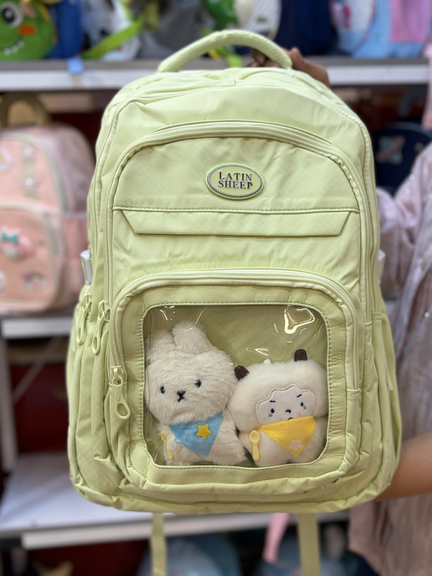 کوله پشتی تمام برزنت مدرسه ای برند لتینشیپ ابعاد بزرگ عروسک دار